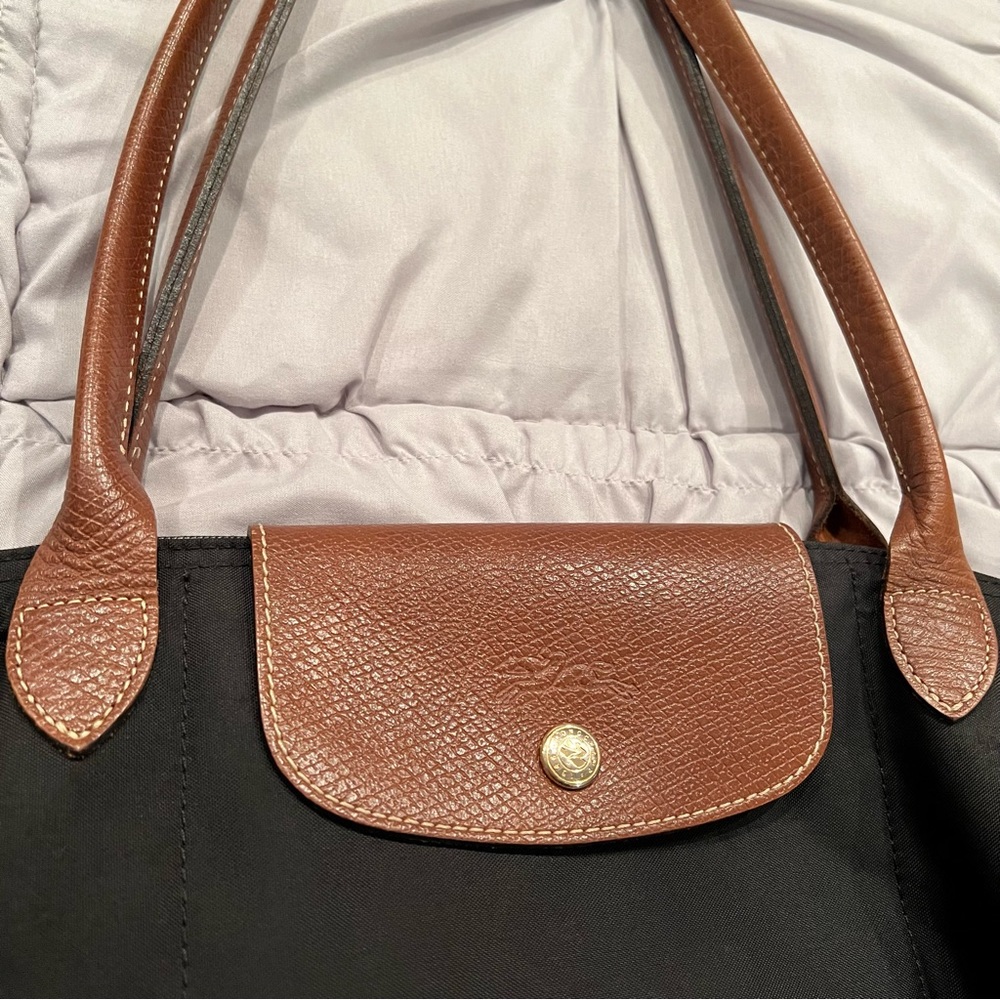 Longchamp Le Pliage Large Nylon Tote Bag Black - Picture 3 of 5